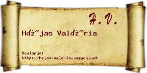Héjas Valéria névjegykártya